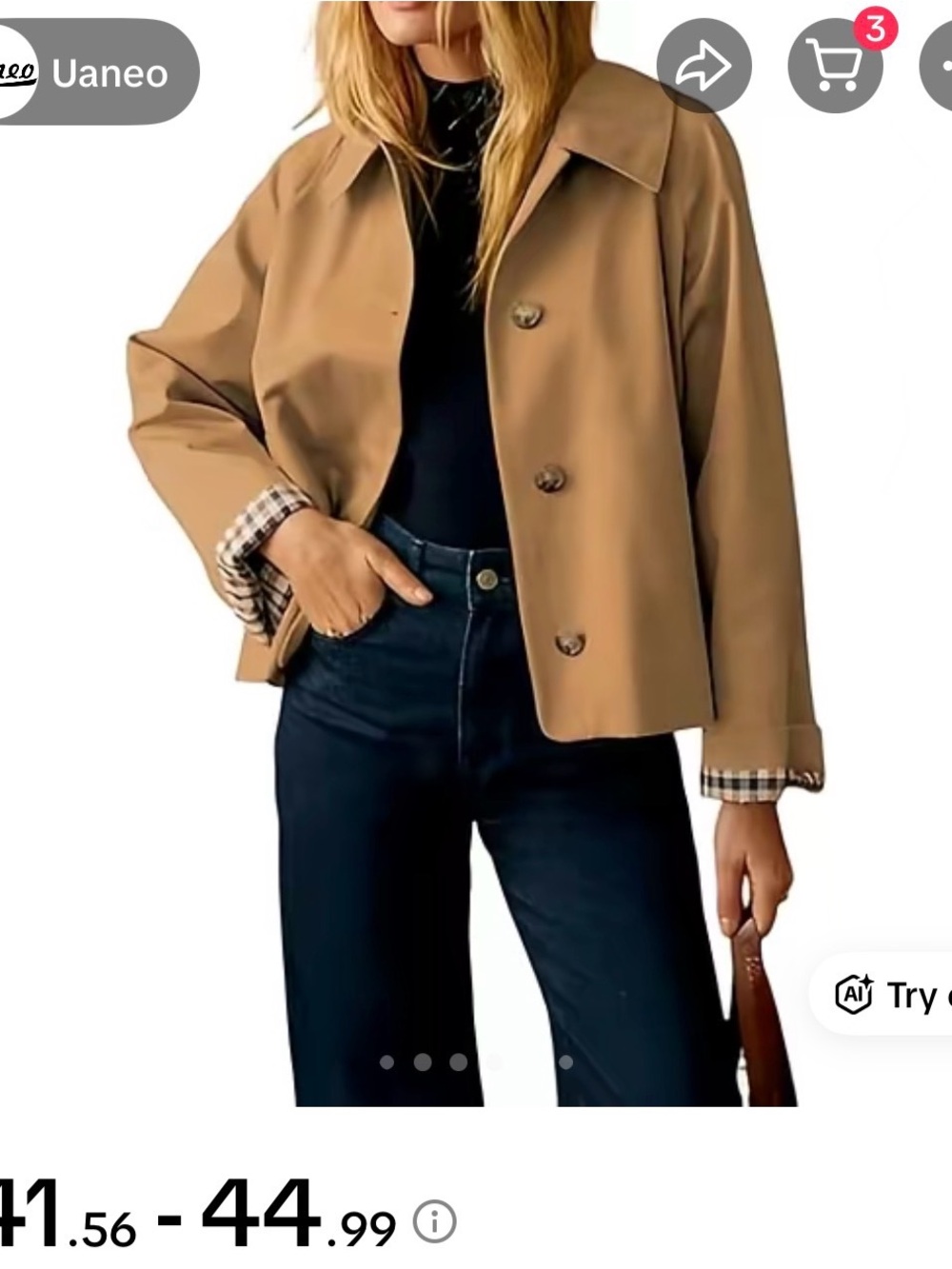 Women’s Classic Cropped Trench Jacket - Tan